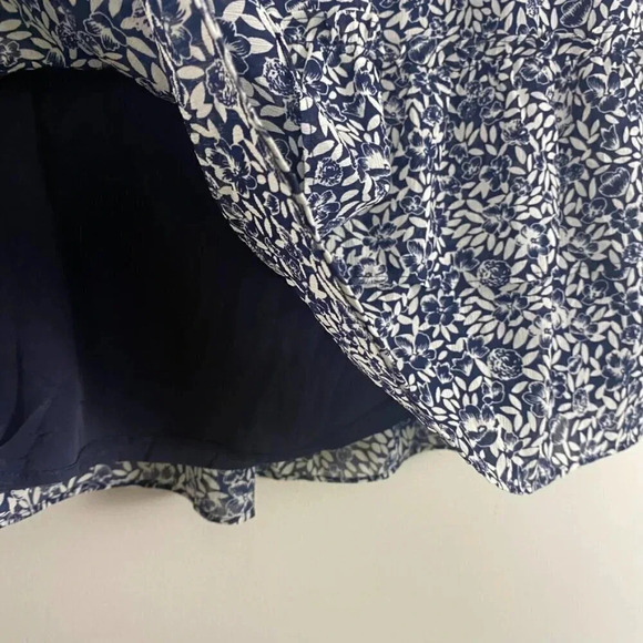 J. Crew Navy and White Floral Ruffle Mini Skirt - Picture 5 of 14